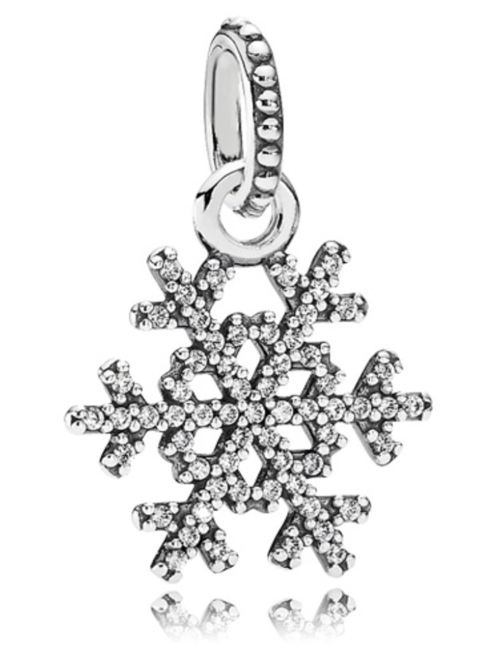 PANDORA Winter Kiss Pendant Authentic Sterling Silver Snowflake Zirconia Pave